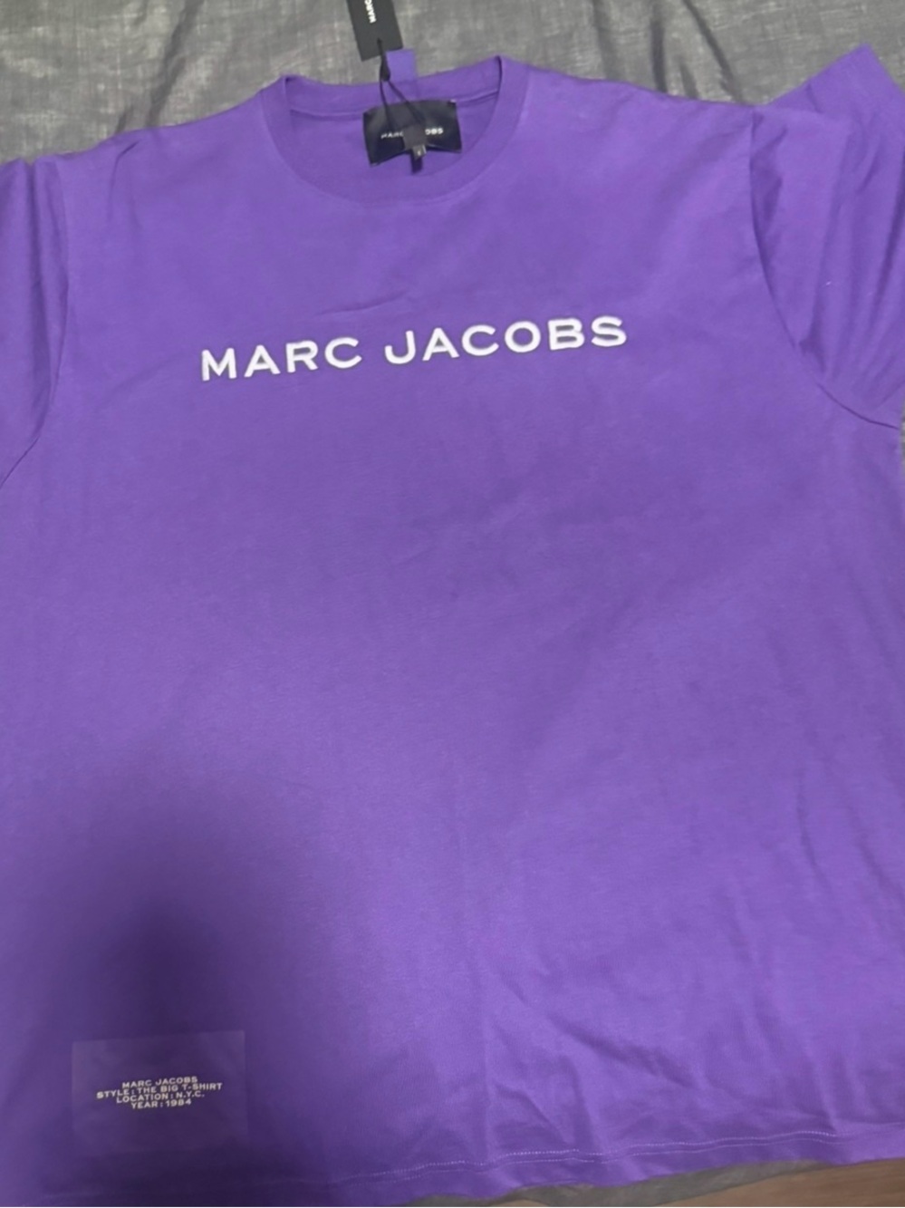 Marc Jacobs womens Purple Logo Bike Shorts and shirt - Picture 3 of 6